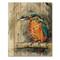 Designart - Common Kingfisher Eating A Small Fish - Traditional Print on Natural Pine Wood